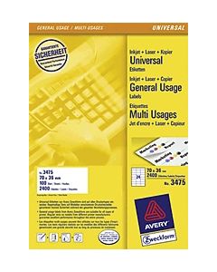 Avery Zweckform InkJet+Laser+Kopier-Etiketten/ L3416-100 60 mm weiß Inh.1200