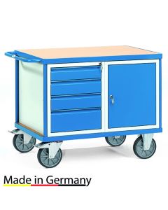 Schwerer Werkstattwagen mit Schrank und 4 Schubladen (600kg)