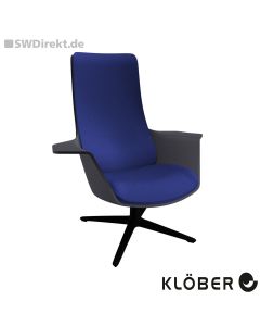 Lounge-Sessel WOOOM - Polsterung blau, Schale blau