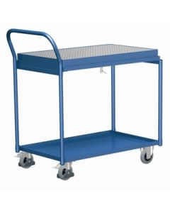 Variofit Tischwagen mit Stahlblechwanne und Gitterrost (250 kg)