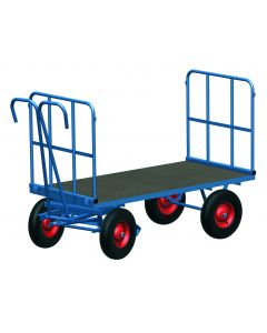 Handpritschenwagen mit 2 Stahlrohrwänden, mit Vollgummi- oder Luft-Bereifung