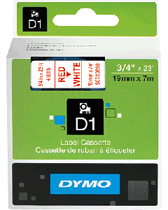 Dymo Schriftbänder D1/ S0720850 rot/ weiß 19x7