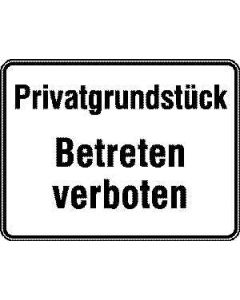 Hinweisschild "Privatgrundstück - Betreten verboten"