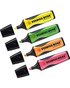 STABILO Textmarker EXECUTIVE 4er Etui 73/4 gelb, grün, orange, pink VE=4
