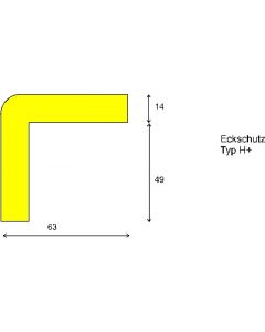 Warn- und Schutzprofil, Eckenschutz L-Form, PU-Schaum Typ H+ 1000 mm