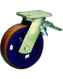 Schwerlast-Lenkrolle mit Polyurethan-Rad mit Feststeller Ø 100 mm 350 kg