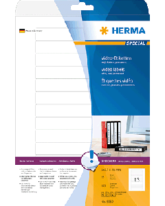 HERMA SuperPrint Etiketten/ 5069 147, 3x20, 0 mm weiß VHS-Rücken Inh.325