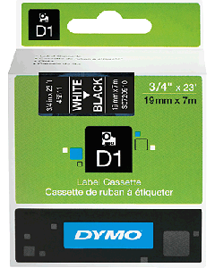 Dymo Schriftbänder D1/ S0720910 weiß/ schw. 19x7