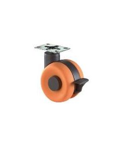 Design Doppelrolle mit Feststeller Ø 100 mm orange