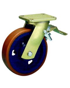 Schwerlast-Lenkrolle mit Polyurethan-Rad mit Feststeller Ø 125 mm 560 kg