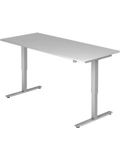 Arbeitstisch elektrisch höhenverstellbar 72-119 cm, Tischplatte grau