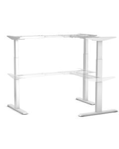 Tischgestell für 90°-Winkelplatte elektrisch höhenverstellbar, weiß