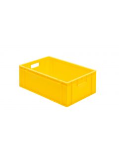 Eurobehälter gelb 600x400x210 mm Wände geschlossen mit Grifflochung