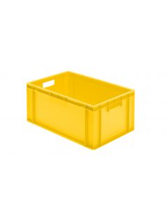 Eurobehälter gelb 600x400x270 mm Wände geschlossen mit Grifflochung