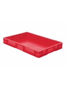 Eurobehälter rot 600x400x75 mm Wände geschlossen ohne Grifflochung