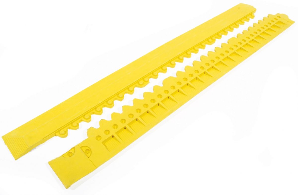 Randleiste für Arbeitsplatzmatte Fatigue-Step Grit Top gelb mit Verbinder