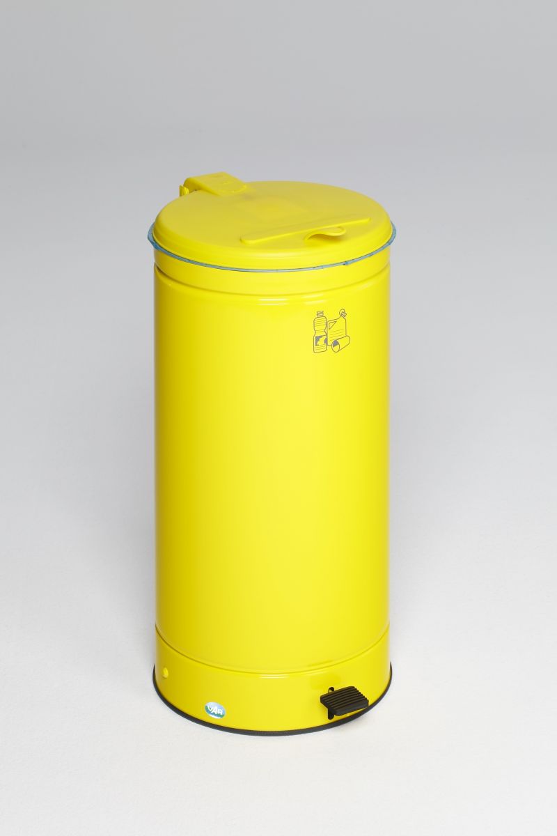 Abfallsammler 66 L mit Fußpedal, Korpus und Deckel in gelb