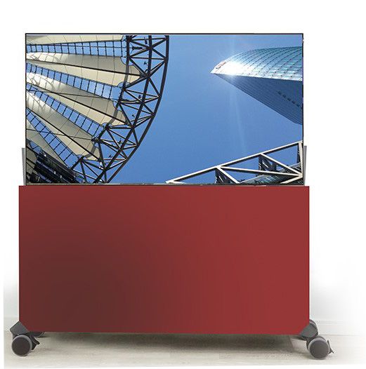 Liftboard auf Rollen inkl. 65 Zoll Flachbildschirm rot