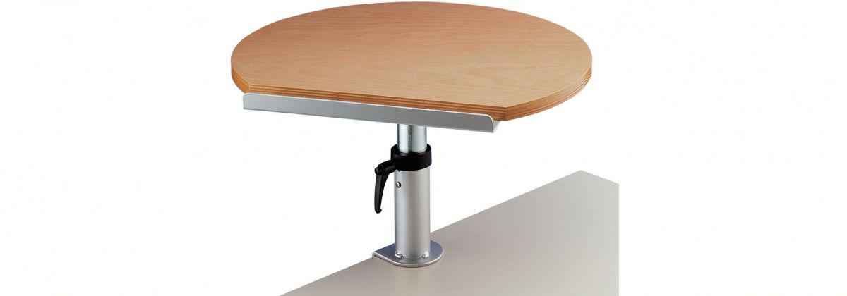 Tischpult mit neigbarer Platte und Klemmfuß, Buche Dekor 
