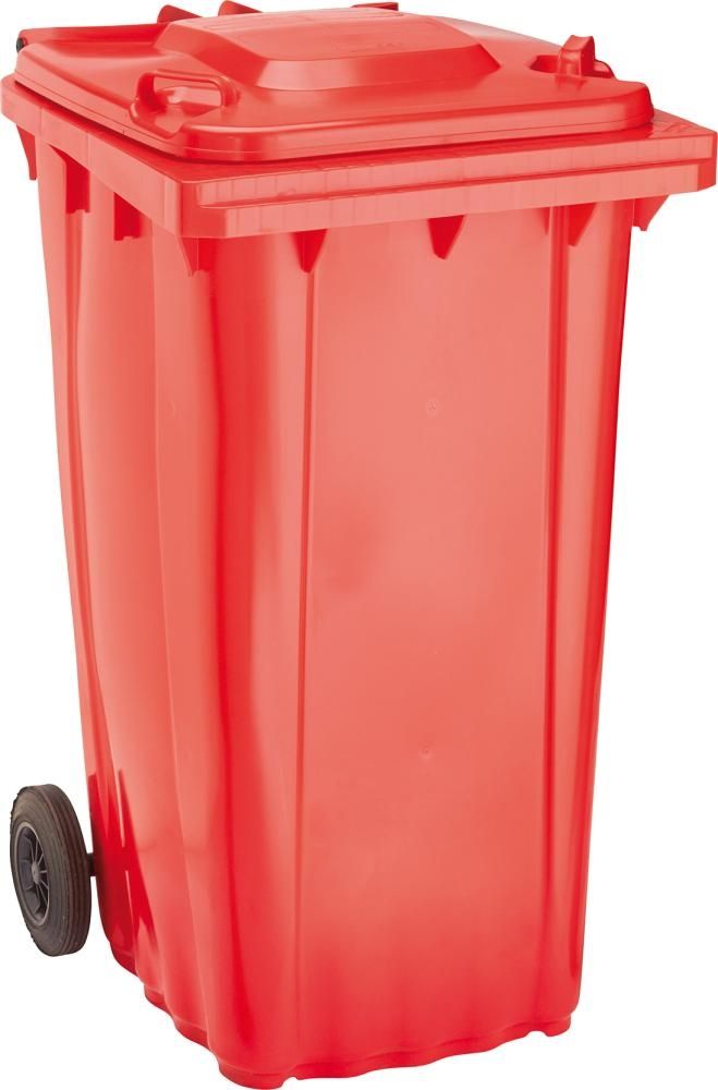 Großmülltonne 240 Liter aus Kunststoff rot 