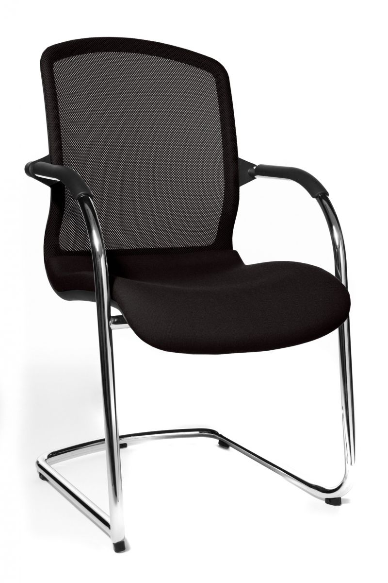 Besucherstuhl Open Chair 100 (VE = 2 Stück) Stoff schwarz