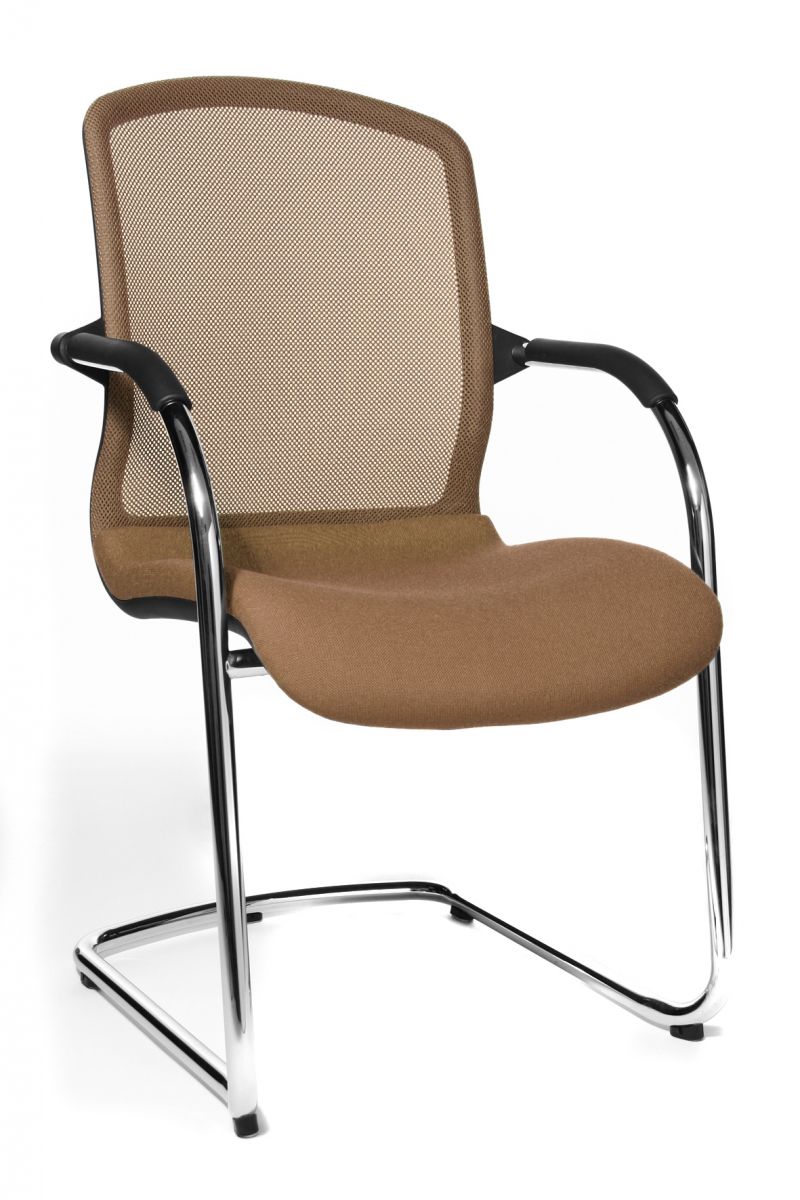 Besucherstuhl Open Chair 100 Stoff hellbraun