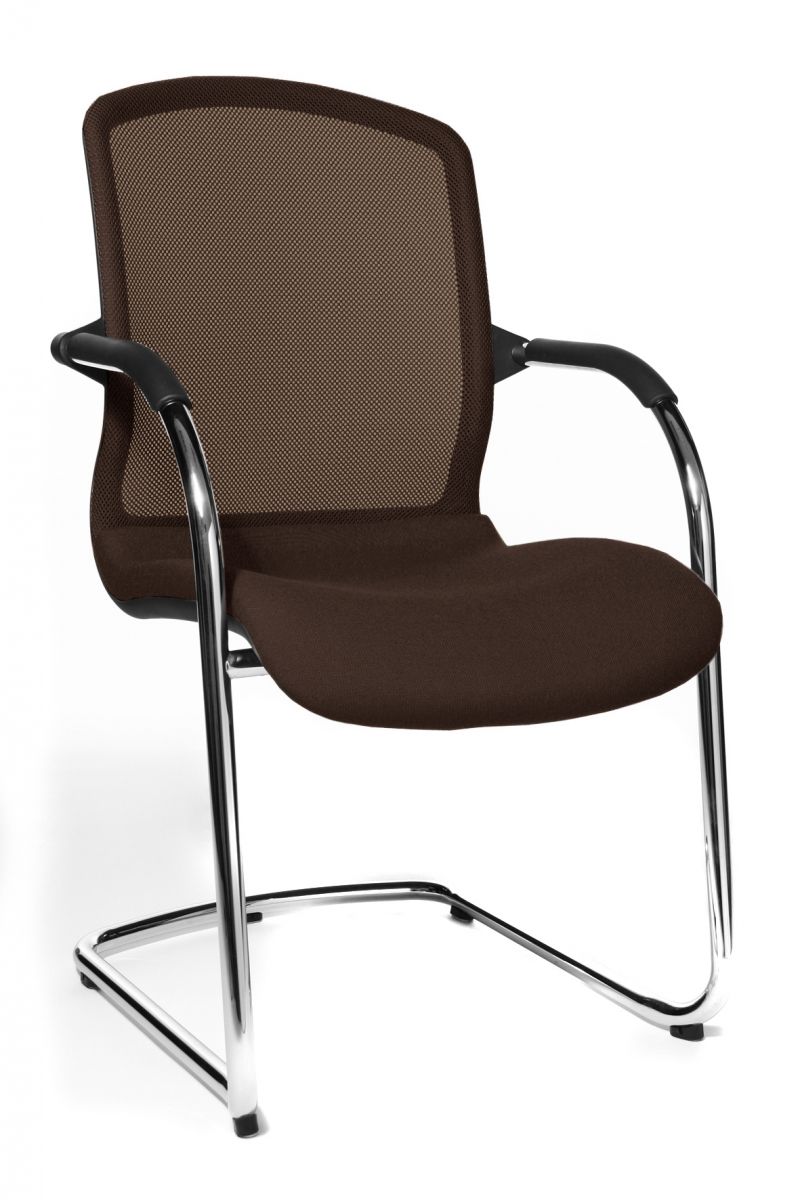 Besucherstuhl Open Chair 100 Stoff dunkelbraun