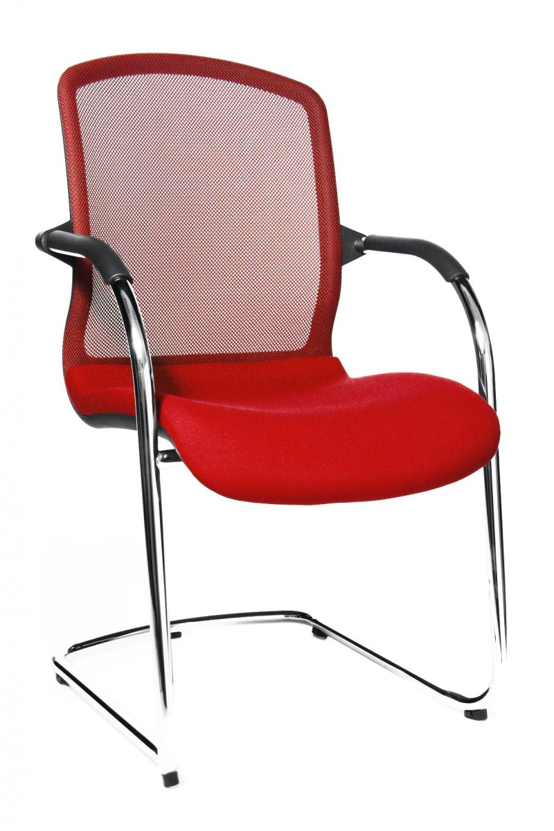 Besucherstuhl Open Chair 100 Stoff rot