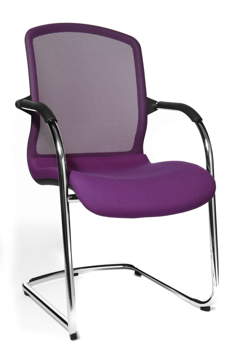 Besucherstuhl Open Chair 100 Stoff lila