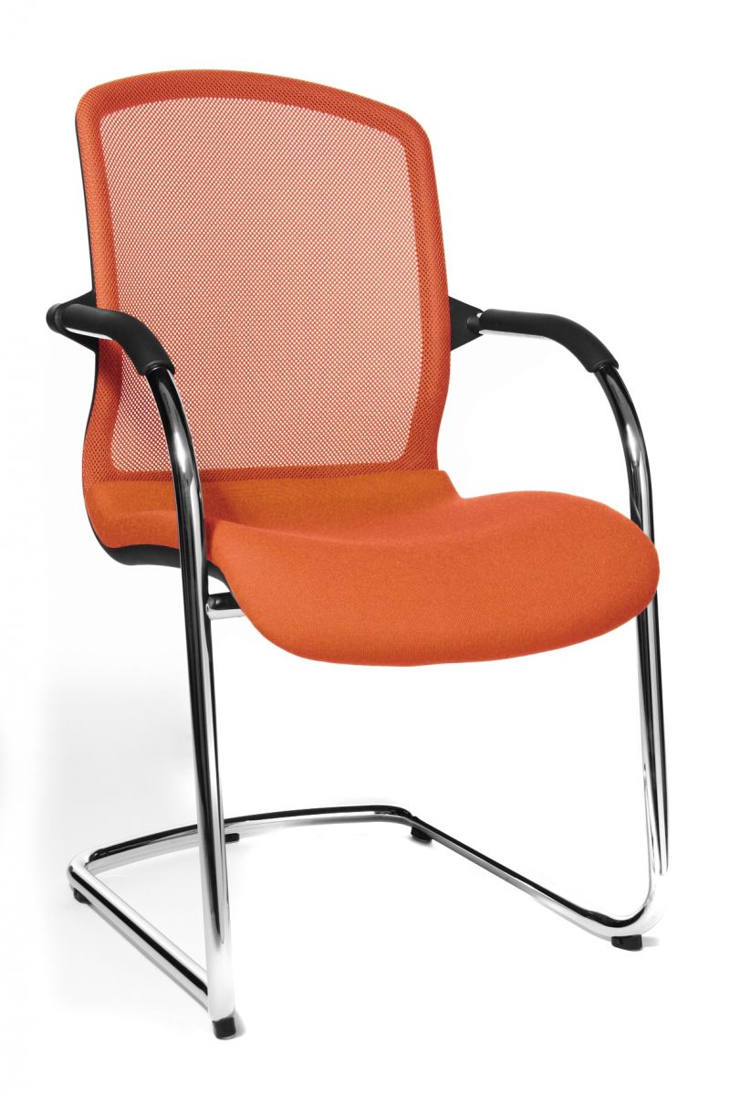 Besucherstuhl Open Chair 100 Stoff orange