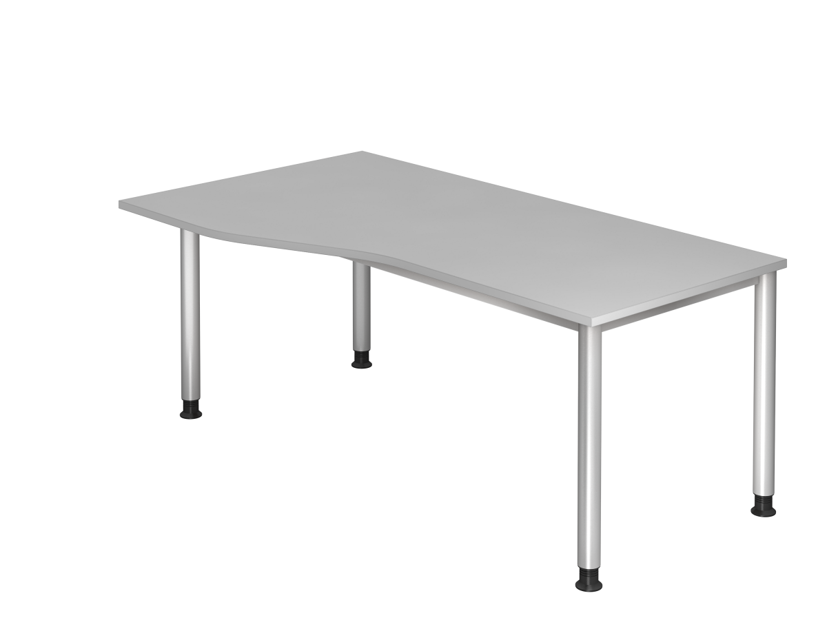 Schreibtisch 180x100 cm mit 4 Füßen weiß, rechts oder links montierbar 