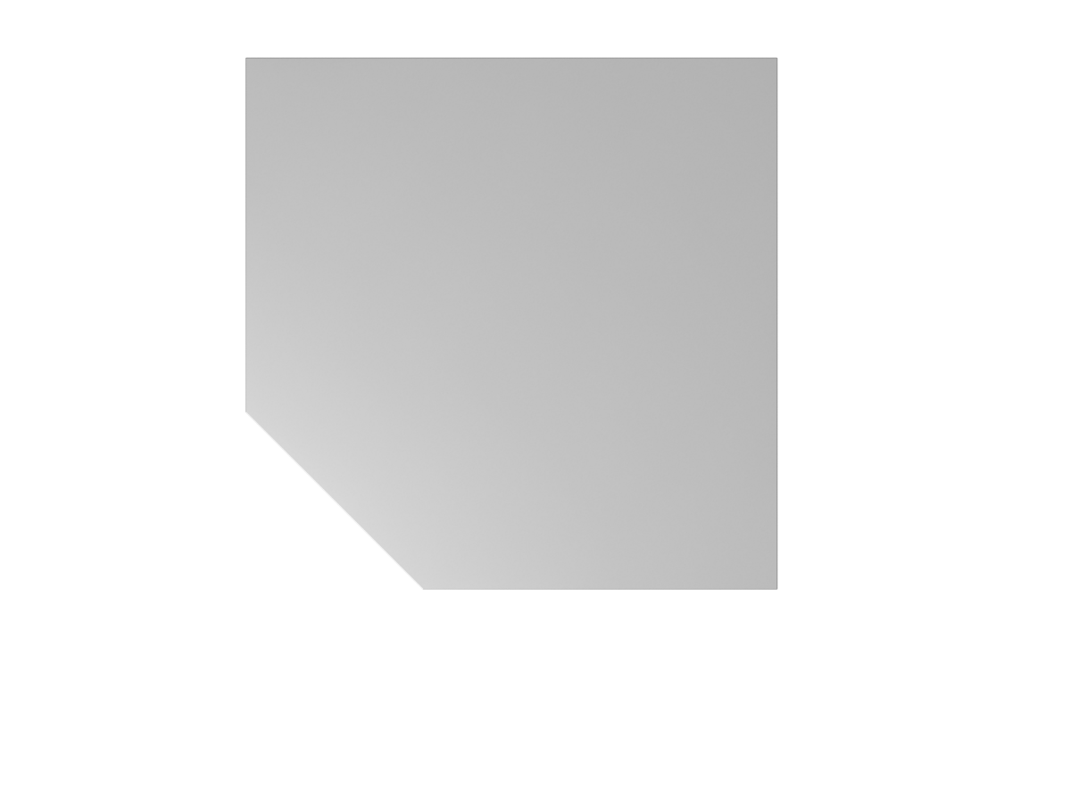 Anbauplatte Trapezplatte mit Stützfuß 120x120 cm grau