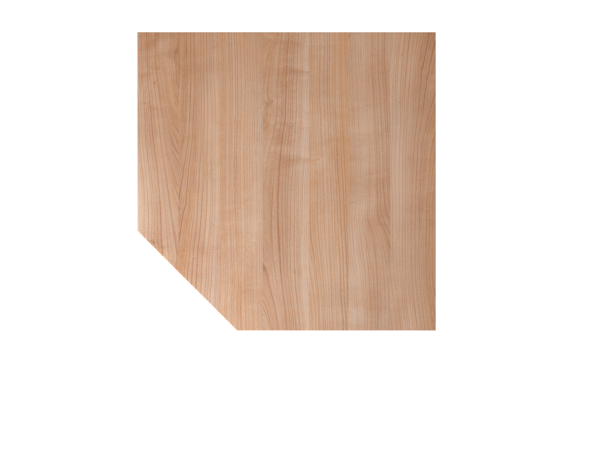 Anbauplatte Trapezplatte mit Stützfuß 120x120 cm Dekor Nußbaum