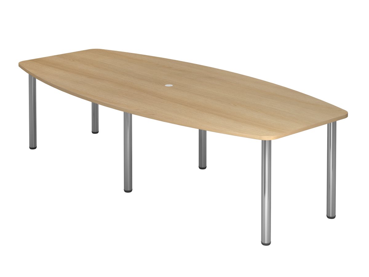 Konferenztisch für 10 Personen auf verchromten Füßen Tischplatte Eiche Dekor