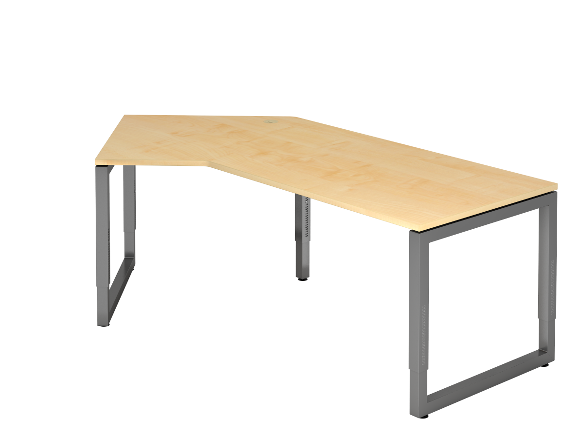 Schreibtisch mit schwebender Tischplatte 210x113 cm Ahorn Dekor inkl. 1 Kabeldose, Gestell graphit