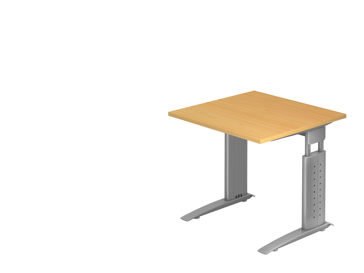 Schreibtisch C-Fuß-Gestell 80x80 cm Buche