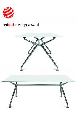 Wagner W-Table® Konferenztisch 180x90 cm, Tischgestell Aluminum poliert